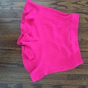 Hot Pink Flounce Shorts with Elastic Waist